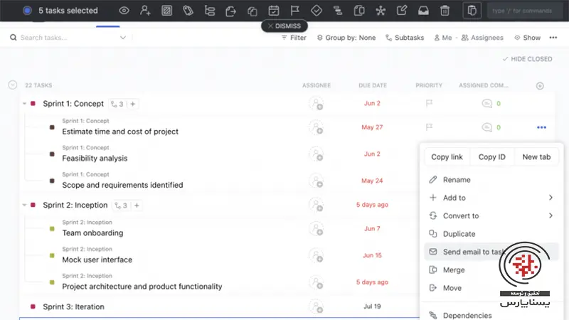 نرم افزار مدیریت پروژه ClickUp